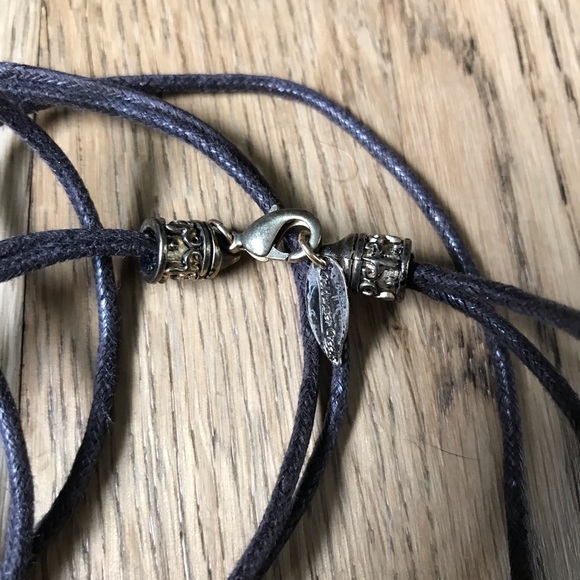 Vintage Brown leather and various stone necklace - Picture 6 of 6